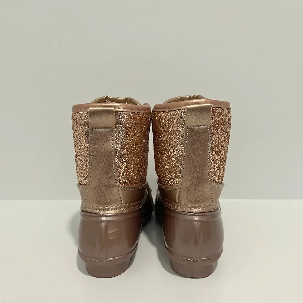 JOSMO Girls Rose Gold Glitter Duck Boots size 2